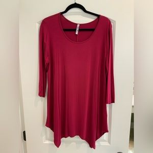 Red Long Sleeve Large Oversized Top